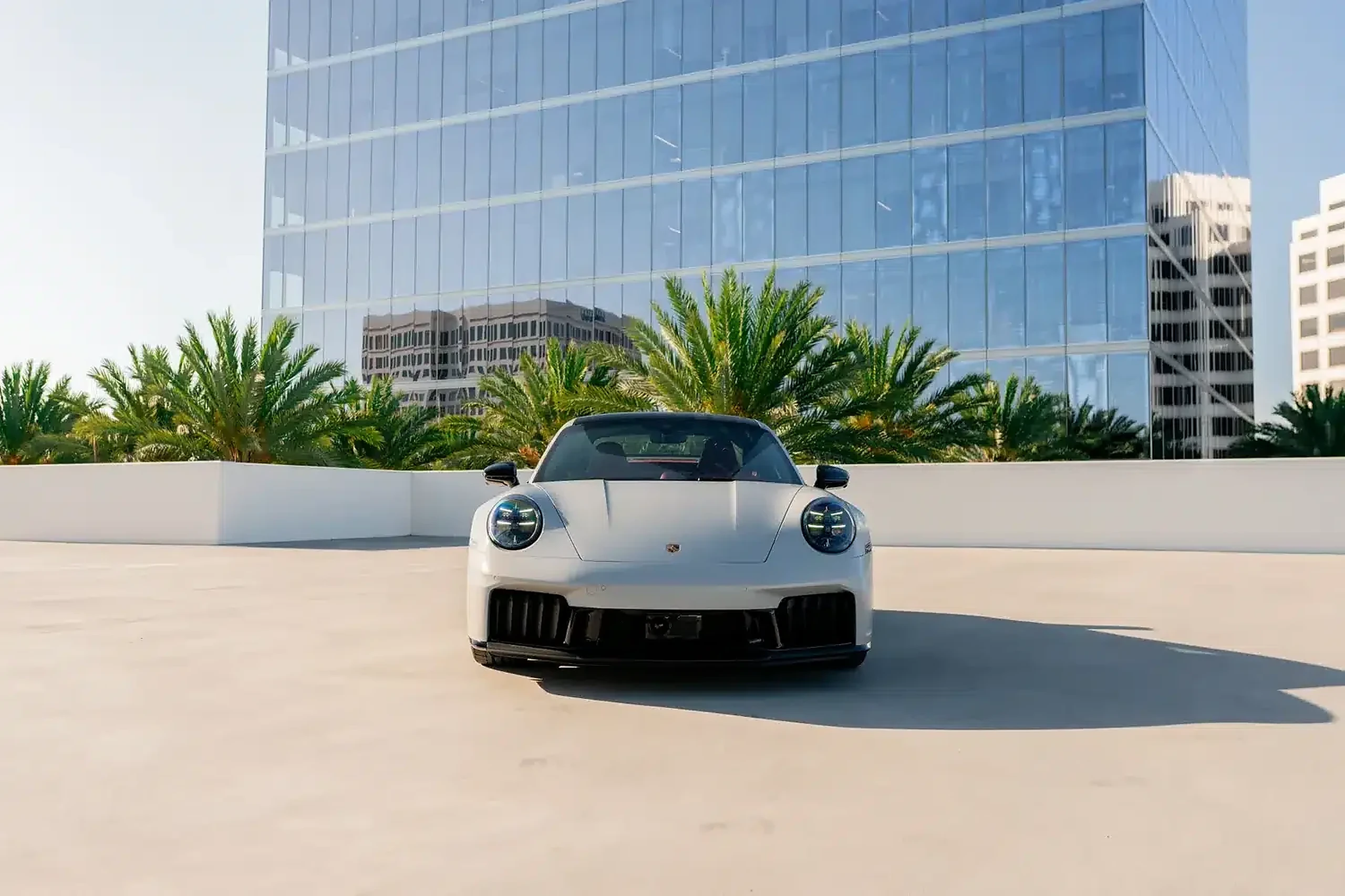 Performance car on a calm Miami route